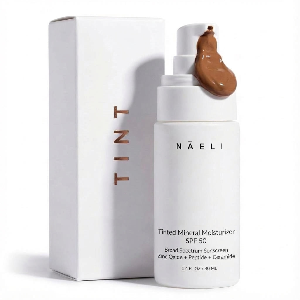 Tinted Mineral Face Moisturizer SPF 50 - Zinc Oxide, Peptide & Ceramide Complex