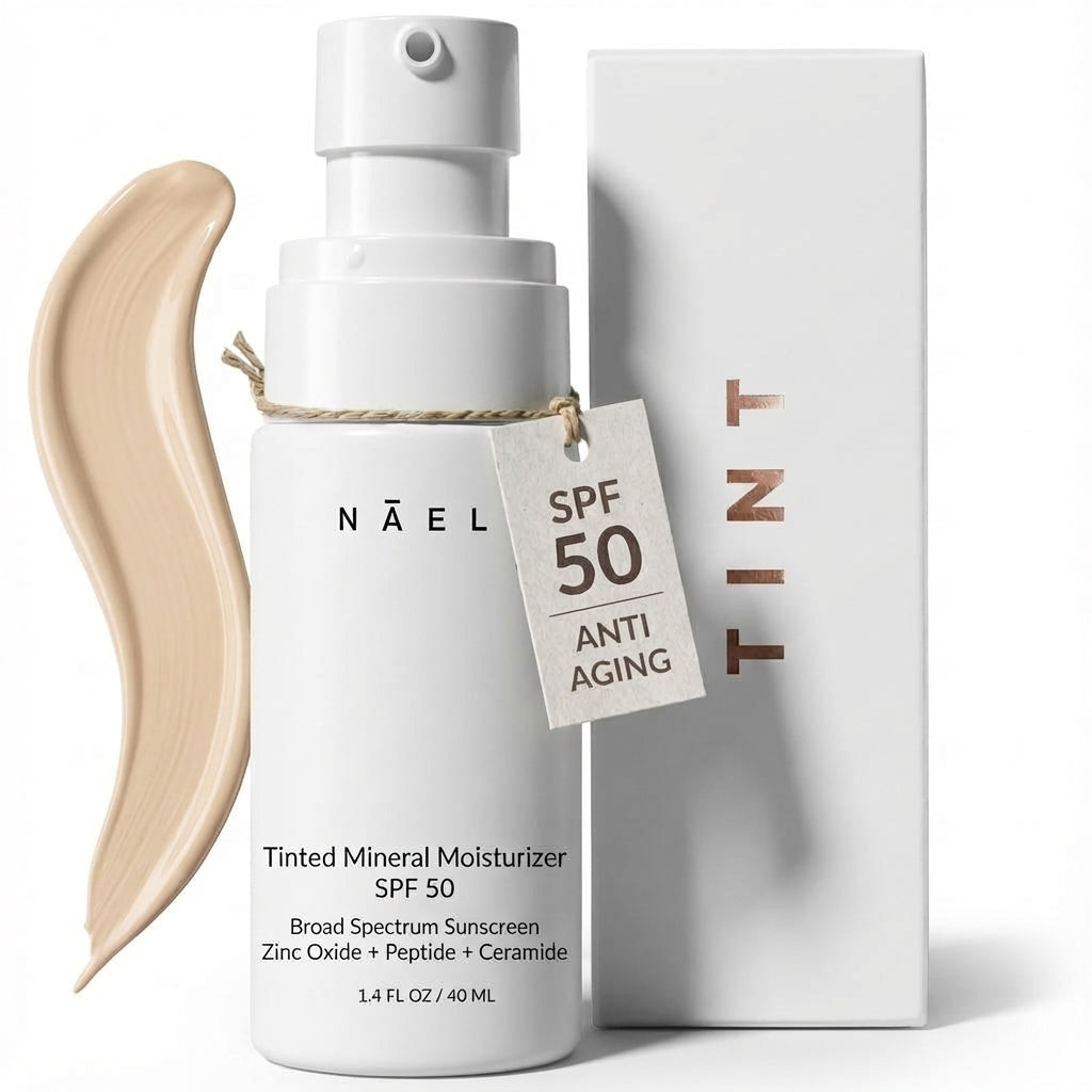 Tinted Mineral Face Moisturizer SPF 50 - Zinc Oxide, Peptide & Ceramide Complex