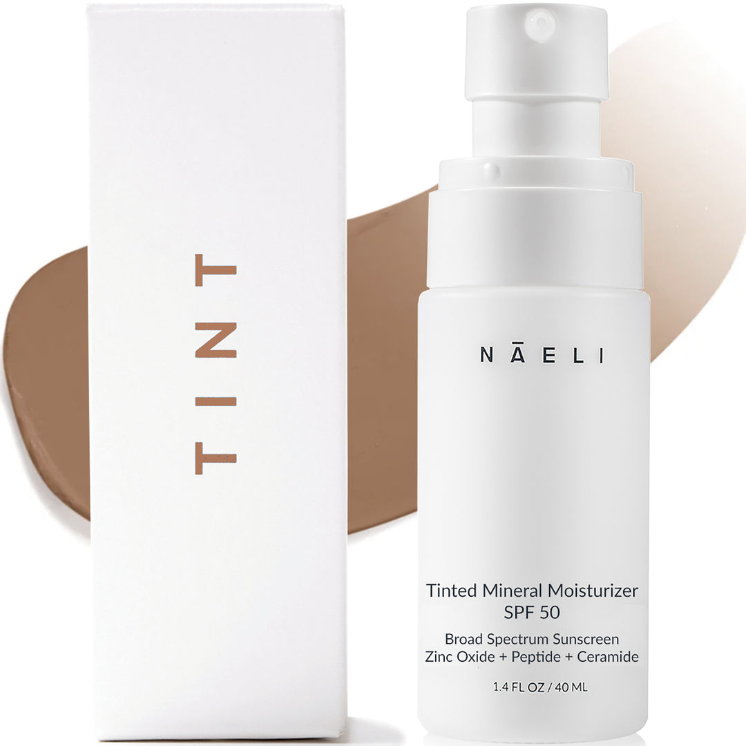 Tinted Mineral Face Moisturizer SPF 50 - Zinc Oxide, Peptide & Ceramide Complex