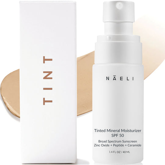 Tinted Mineral Face Moisturizer SPF 50 - Zinc Oxide, Peptide & Ceramide Complex