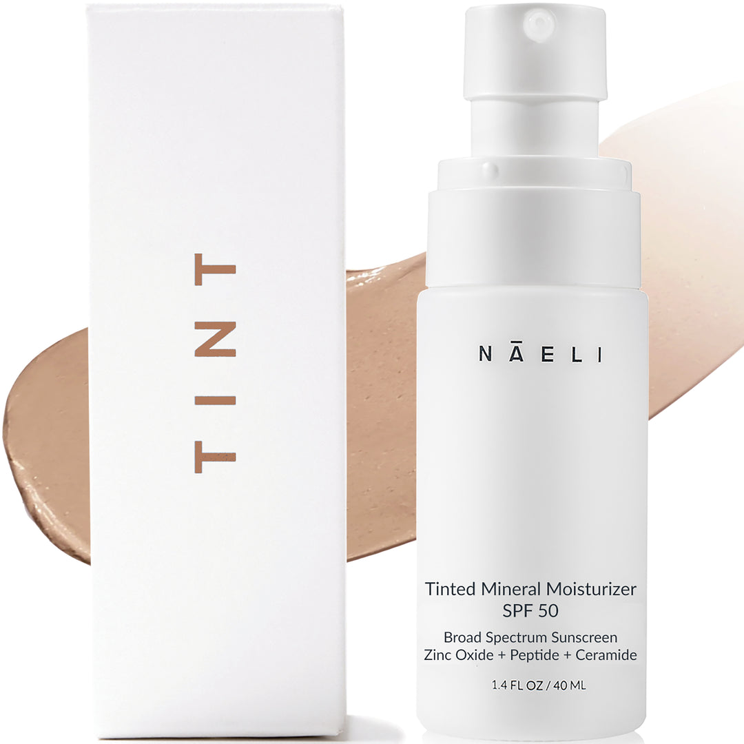 Tinted Mineral Face Moisturizer SPF 50 - Zinc Oxide, Peptide & Ceramide Complex